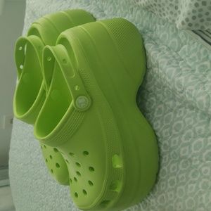 Light-Weight Wedge Platform Heel Sandal Clogs 39 lime green 8